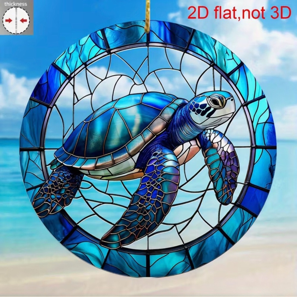 Blue Turtle 2D Acrylic Light Catcher Ornament